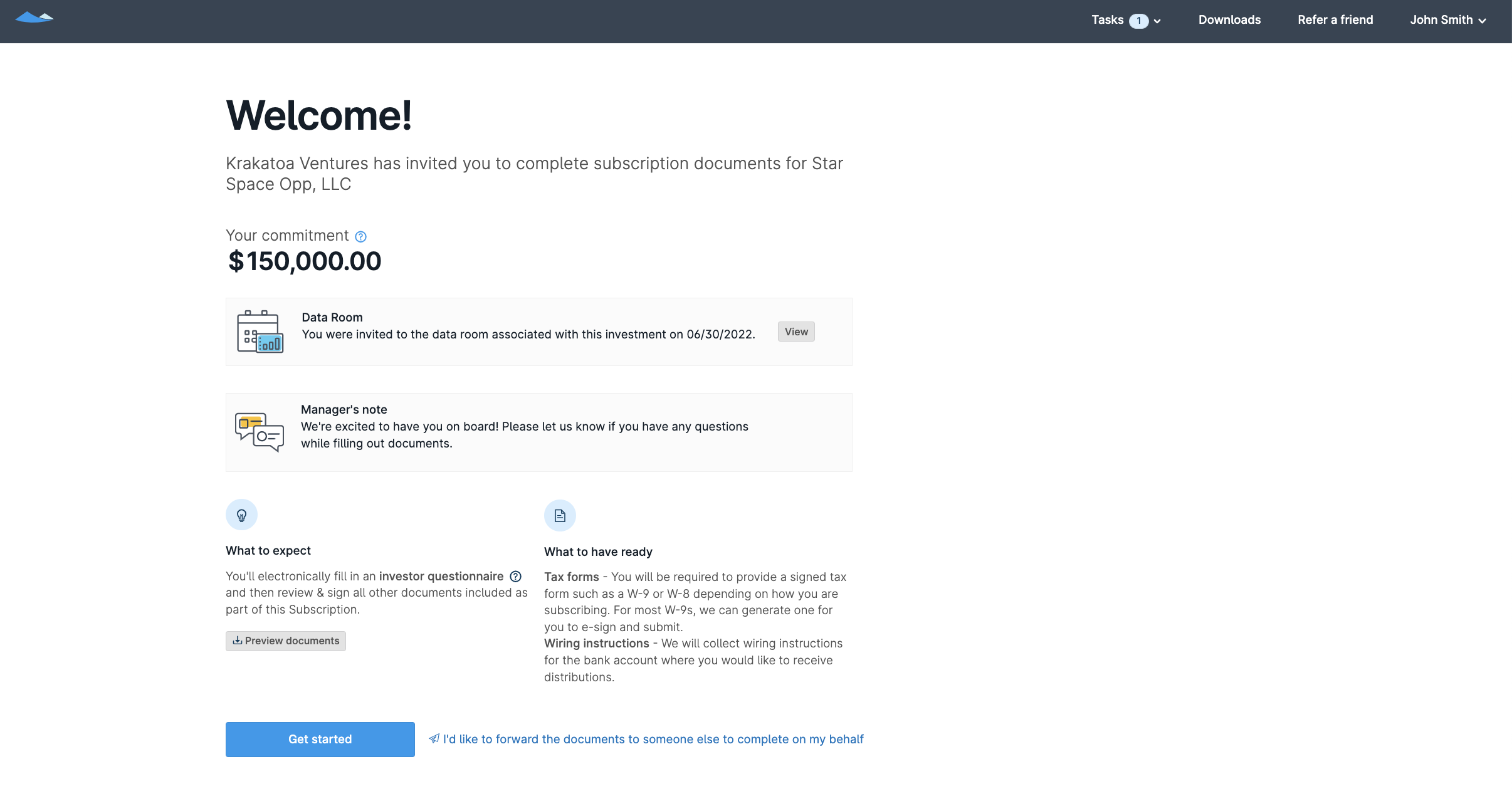 What to expect user flow