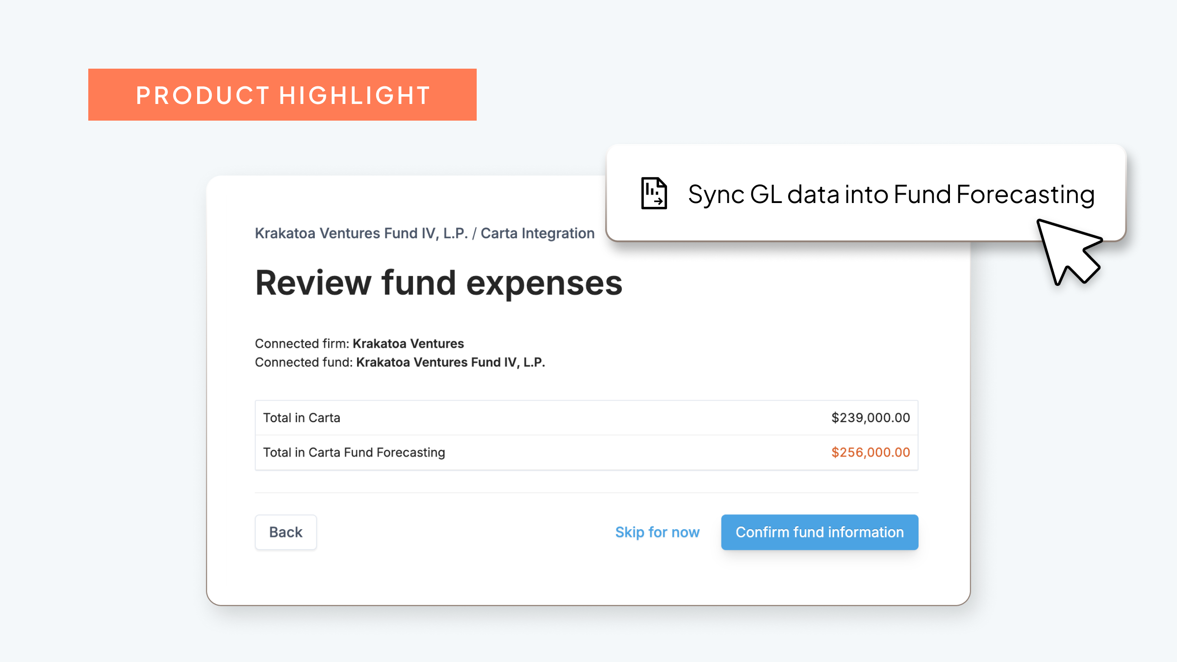 Your general ledger cash flow data, integrated with Fund Forecasting