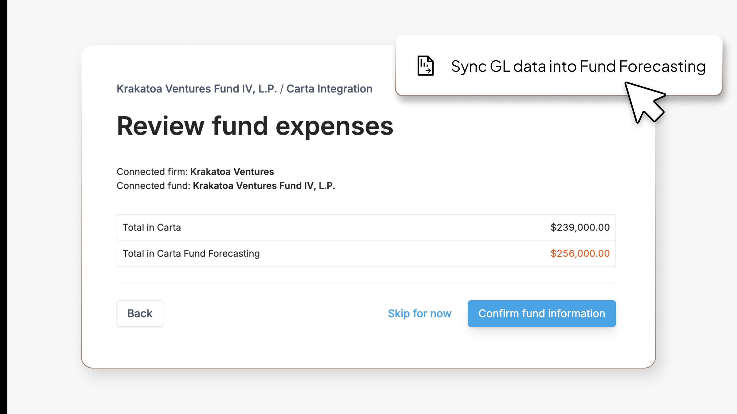 Your general ledger cash flow data, integrated with Fund Forecasting (in-blog image)