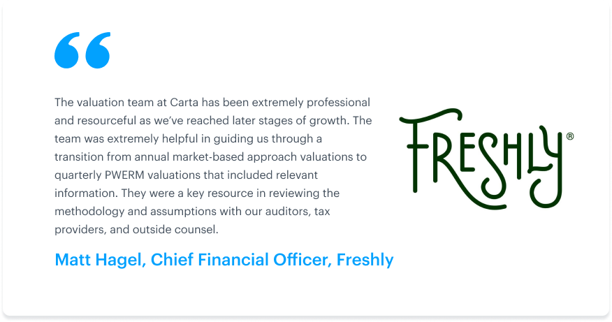 Carta 409A valuations for late-stage, private companies