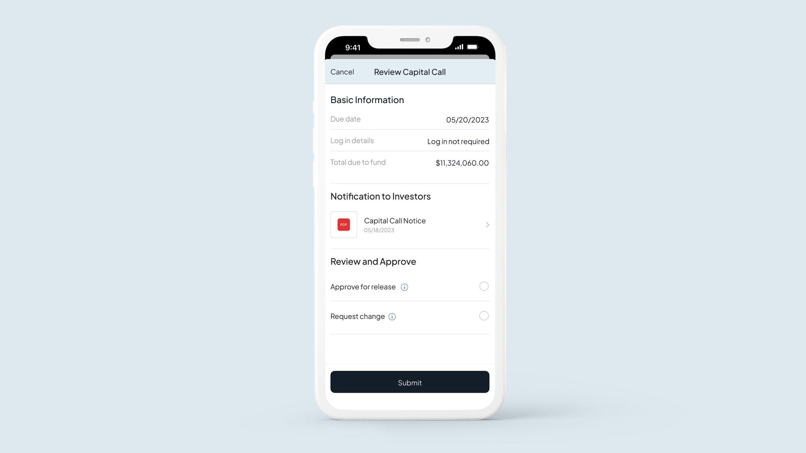 Carta Carry - Approval interface