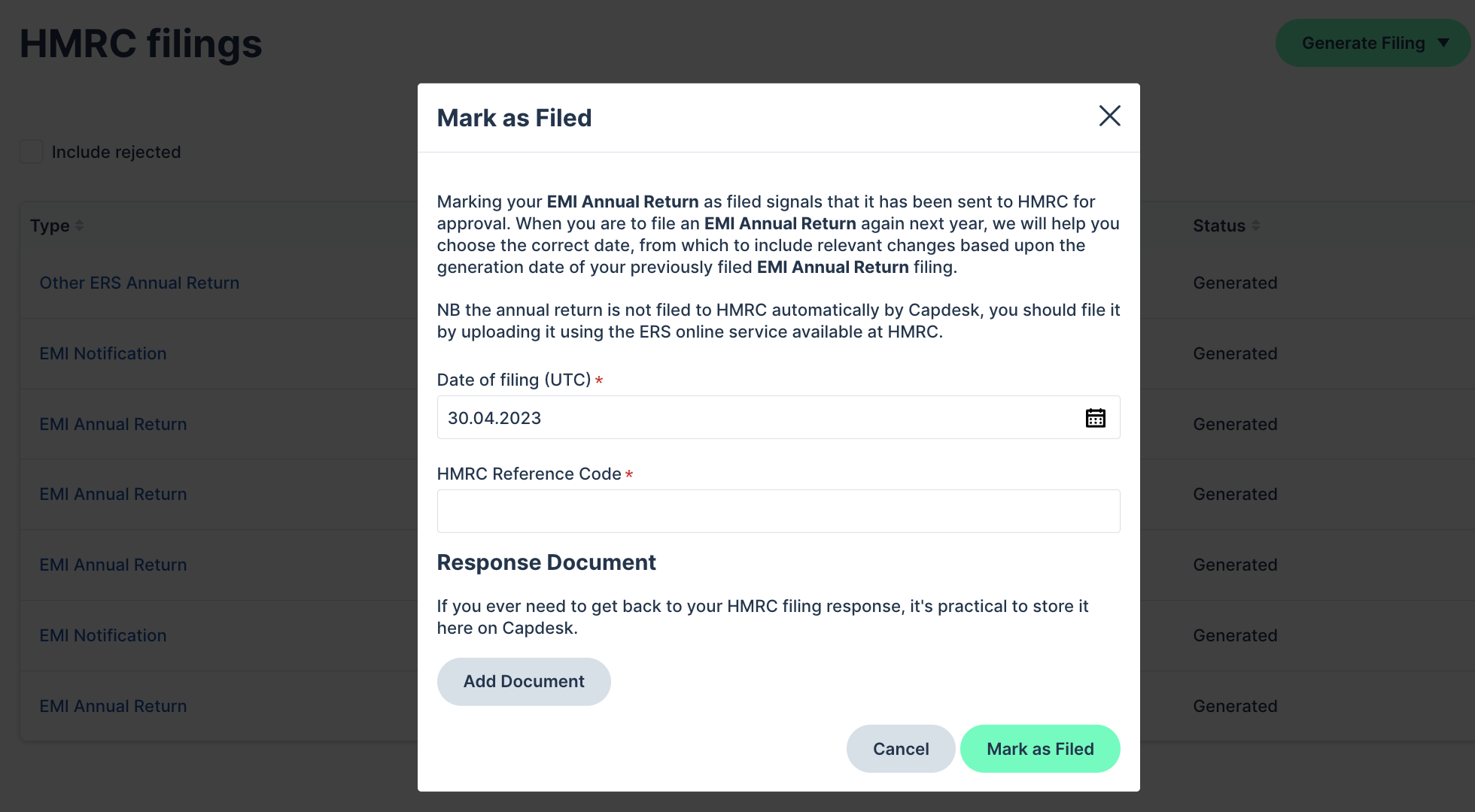 EMI annual return 14
