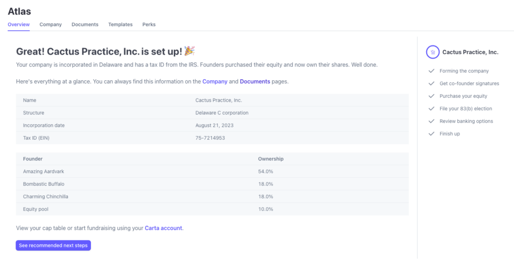 Carta integration with Stripe Atlas helps founders fundraise faster