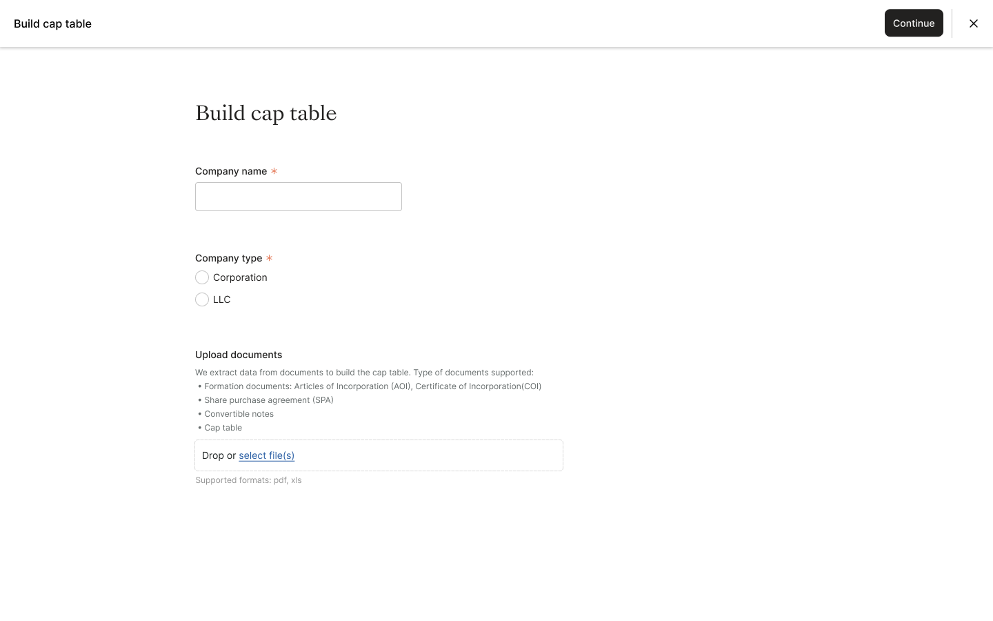 Cap Table Builder