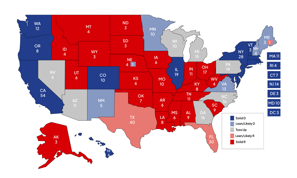 Electoral college map