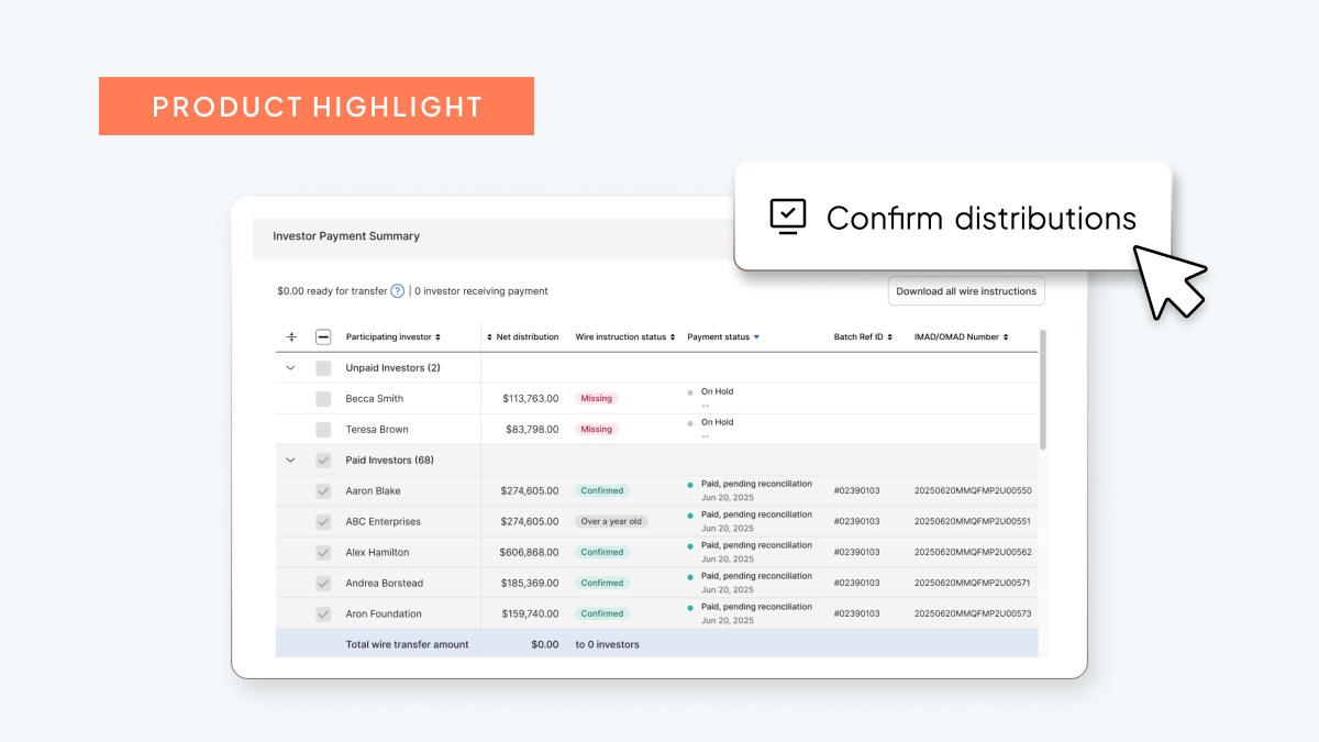 Use Carta to move money for distributions
