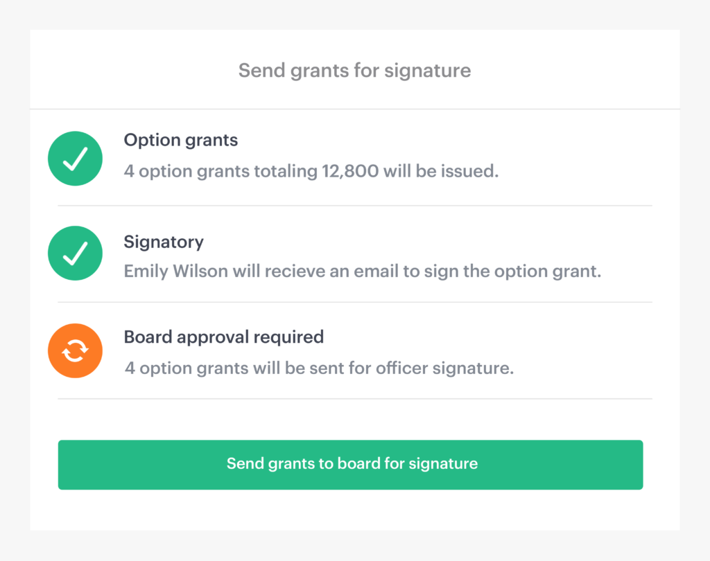 Get option grant and 409A valuation approvals without leaving Carta