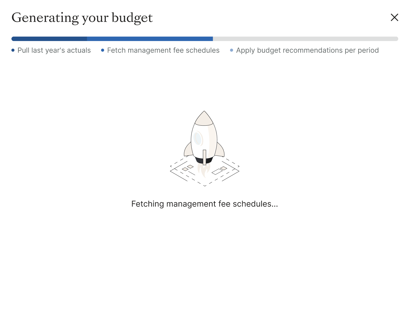 Budget Creation Screenshot